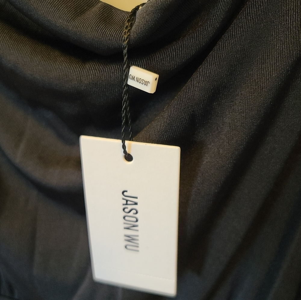 NWT Jason Wu Cowl Neck Jumpsuit Black with crystal Embellishments Large - Picture 10 of 10